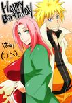  breasts cosplay hand_on_hip haruno_sakura highres huge_breasts naruto sunahara_wataru tsunade tsunade_(cosplay) uzumaki_naruto 