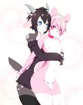  &lt;3 armband bear berry_valentine_(nedoiko) black_hair blue_eyes blush bow bulge caprine chatai clothed clothing exotic_pupils freckles fur gay girly goat grey_fur grey_skin hair heart-shaped_pupils horn hug legwear looking_back male mammal navel nedoiko nipples panties pink_eyes pink_fur pink_hair pink_skin shirt short_hair skimpy smile spots standing stockings underwear white_skin 