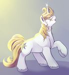  blonde_hair cutie_mark douchebag equine eyes_closed feral friendship_is_magic fur hair horn male mammal my_little_pony prince_blueblood_(mlp) sbshouseofpancakes solo sparkles unicorn white_fur 