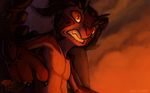  felix fenra glowing horn male orange_eyes scalie sefeiren solo volcanic_fenra 