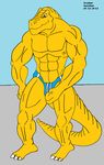  biceps clothed clothing dinosaur extreme_dinosaurs half-dressed male maxime-jeanne muscles pecs reptile scalie t-bone_(extreme_dinosaurs) theropod topless tyrannosaurus_rex tyranosaurus_rex yellow_skin 