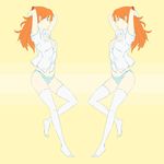  blue_eyes hachimitsuboi legs neon_genesis_evangelion orange_hair panties souryuu_asuka_langley striped striped_panties thighhighs underwear 