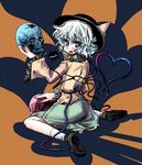  fang hat heart heart_of_string komeiji_koishi ribbon sai_koro short_hair skull solo touhou 