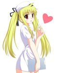  blonde_hair clipboard fate_testarossa heart long_hair lyrical_nanoha mahou_shoujo_lyrical_nanoha nurse odayan solo thermometer 