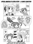  :3 ? artist_request bardiche comic doujinshi fate_testarossa ghost_in_the_shell greyscale hard_translated lyrical_nanoha magazine_(weapon) mahou_shoujo_lyrical_nanoha monochrome multiple_girls parody raising_heart takamachi_nanoha togusa translated 