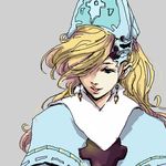  blonde_hair cross earrings final_fantasy final_fantasy_iv final_fantasy_iv_the_after hair_over_one_eye hat jewelry leonora long_hair lowres rika_(ajidori) solo tate_eboshi upper_body 