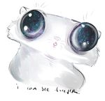  big_eyes cat cute english_text eyes feline fur mammal meme o.o o_o open_mouth salkitten solo space star stars text tongue universe unknown_species what white_fur 