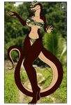  absurd_res absurdly_absurd_res alpha_channel big_breasts breasts cleavage clothed clothing female hi_res military reptile scalie skimpy snake solo torn_clothing walter_sache 
