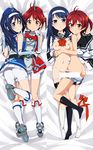  ass bad_id bad_pixiv_id bar_censor bike_shorts black_legwear blue_eyes blue_hair blush boots bra bra_lift breasts brown_eyes butt_crack censored clothes_removed dakimakura futaba_aoi_(vividred_operation) gloves hair_ornament hair_scrunchie hairband hat holding_hands interlocked_fingers isshiki_akane leg_between_thighs long_hair looking_at_viewer looking_back lying medium_breasts mousou_(mousou_temporary) multiple_girls national_shin_ooshima_school_uniform nipples on_back open_clothes orange_scrunchie palette_suit panties panty_pull school_uniform scrunchie short_hair short_shorts shorts shorts_pull skirt smile twintails underwear vividred_operation white_bra white_hairband white_legwear white_panties 
