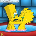  bart_simpson bathtub brother eyes_closed incest kissing lisa_simpson nipples nude sibling sister tears the_simpsons yellow 