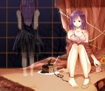  anklet barefoot breasts cake d.gray-man feet food happy_birthday heart jewelry lenalee_lee long_hair maki_(lovyu) medium_breasts purple_eyes purple_hair shoes single_shoe sitting smile 