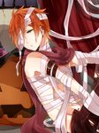  bandage_over_one_eye bandaged_arm bandages d.gray-man green_eyes jack-o'-lantern lavi maki_(lovyu) male_focus orange_hair solo 