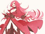  ahoge blue_eyes boots breasts cleavage coat corset fate/extra fate_(series) francis_drake_(fate) large_breasts long_coat long_hair pink_hair scar solo thigh_boots thighhighs toggles tsumi_guilty very_long_hair 