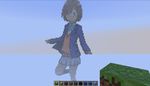  blue_eyes brown_hair k-on! kinoshita_shizuka minecraft pixel_art 