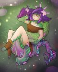  anthro captainzepto coiling duo female feral flower grass human league_of_legends mammal neeko plant reptile riot_games scalie snake tattoo video_games 