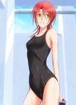  bonnie_(rsg) competition_swimsuit covered_navel hino_kahoko la_corda_d'oro one-piece_swimsuit red_hair short_hair solo swimsuit yellow_eyes 