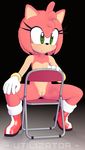  amy_rose boots bracelet breasts cgi chair female fur green_eyes jewelry nude pink_fur pussy sega solo sonic_(series) utilizator 