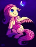  arthropod blue_eyes butterfly cutie_mark equine falvie female feral fluttershy_(mlp) friendship_is_magic fur hair horse insect long_hair mammal my_little_pony pegasus pink_hair pony shaded sitting smile solo tears wings yellow_fur 