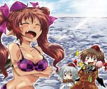  :d animal_ears bikini bikini_top bird_wings blush breasts brown_hair camera checkered checkered_bikini cleavage closed_eyes coat cold collarbone crossed_arms day hat himekaidou_hatate ice iceberg inubashiri_momiji long_hair medium_breasts midriff multiple_girls open_mouth pointy_ears red_eyes scarf shameimaru_aya sky smile swimsuit tan tears tokin_hat touhou trembling twintails unya white_hair wings wolf_ears 