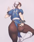  1girl ass breasts brown_hair capcom chun-li hips huge_breasts legs looking_back metal_owl_(aden12) solo street_fighter thick_thighs thighs wide_hips 