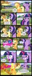  angry apple applejack_(mlp) blonde_hair cardboard_cutout comic cowboy_hat cutie_mark cutout death_ray dialog english_text equine female fence feral friendship_is_magic fruit fur glowing hair hat horn horse magic mammal mlp-silver-quill multi-colored_hair my_little_pony outside pony purple_fur tears text tree truck twilight_sparkle_(mlp) upset winged_unicorn winges wings 