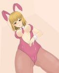  1girl blonde_hair blush bunny_costume bunny_ears cameltoe forscience green_eyes large_breasts tamako_market tokiwa_midori 
