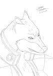  anthro black_and_white bleach canine male mammal maxime-jeanne monochrome portait portrait sajin_komamura shinigami sketch solo wolf 