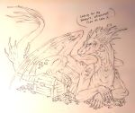  aku_(artist) dragon english_text female feral simple_background text 