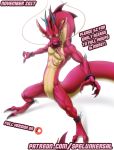  advertisement anthro claws disney dragon ear_piercing ear_ring eastern_dragon flesh_whiskers forked_tongue horn long_ears long_tongue male mulan_(copyright) mushu nude piercing slit solo spelunker_sal tongue 