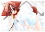  ahoge all_fours animal_ears bdsm bondage bound brown_eyes brown_hair collar dog_ears dog_tail hinata_(pure_pure) leash open_mouth pure_pure sakurazawa_izumi slave solo tail 