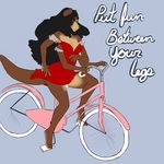  anthro big_breasts bike breasts chimangetsu cleavage clothed clothing dress female four_arms mammal multi_limb multiple_arms mustelid otter paani pinup pose solo text 
