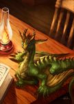  copyright_request desk dragon lamp murayama_ryouta no_humans 