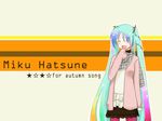  green_eyes green_hair hatsune_miku long_hair necktie pantyhose shari skirt solo twintails vocaloid 