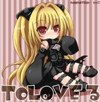  blonde_hair chibi detached_sleeves konjiki_no_yami long_hair lowres non-web_source red_eyes solo thigh_strap to_love-ru touko_(kira2yue) 