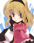  alice_margatroid blonde_hair blue_eyes hairband inuinui scarf short_hair solo touhou 