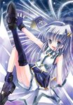  book book_of_the_azure_sky hair_ornament long_hair lyrical_nanoha magic_circle magical_girl mahou_shoujo_lyrical_nanoha mahou_shoujo_lyrical_nanoha_a's mahou_shoujo_lyrical_nanoha_strikers reinforce_zwei solo thighhighs x_hair_ornament xephonia 