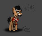  beard black_hair equine facial_hair far_cry far_cry_3 hair hi_res horse lbfable looking_at_viewer male mammal my_little_pony solo tattoo vaas_montegro vass_montenegro 