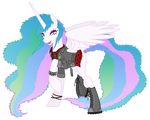  absurd_res boots equine female feral friendship_is_magic gabriev666 heavy_metal hi_res horn jacket leather mammal my_little_pony princess princess_celestia_(mlp) royalty winged_unicorn wings 