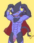  anthro balls clothed clothing digital_media_(artwork) erection fur humanoid_penis lazyneko luxray male mammal muscular muscular_male nintendo nipples open_mouth pecs penis pok&eacute;mon pok&eacute;mon_(species) simple_background smile solo video_games 