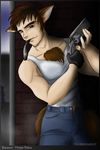  animal_ears batanen_fujioka hyper_police solo werewolf 