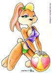  female lagomorph lola_bunny mammal nipples rabbit space_jam warner_brothers 