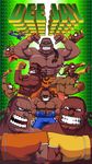  abs barefoot braid crew_cut dark_skin dark_skinned_male dee_jay fingerless_gloves fist_bump gloves grin instrument male_focus maracas multiple_boys multiple_persona muscle pants paul_robertson pixel_art pointing pointing_at_self smile street_fighter sunglasses thumbs_up twin_braids 