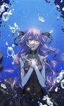  bad_id bad_pixiv_id blue_hair dress hands_on_own_chest hatsune_miku long_hair open_mouth solo submerged underwater vocaloid witchonly 
