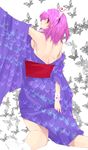  bad_id bad_pixiv_id bare_back bare_shoulders breasts bug butterfly from_behind insect japanese_clothes jont kimono medium_breasts obi saigyouji_yuyuko sash short_hair shoulder_blades sideboob solo tabi touhou triangular_headpiece wide_sleeves 