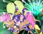  aquila_yuna armor ass blonde_hair breasts broken_armor cosplay high_heels highres legs_up long_hair mask nail_polish ophiuchus_shaina saint_seiya saint_seiya_omega shoes solo torn_clothes upside-down yadokari_genpachirou 