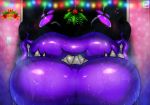  &lt;3 2018 absurd_res christmas fangs grin hi_res holidays hyper hyper_lips mistletoe monster not_furry plant purple_eyes sharp_teeth smile solo teeth walter_sache 