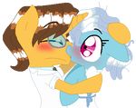  alpha_channel artflicker clothing doctor_stable_(mlp) duo equine eyewear female friendship_is_magic glasses grey_hair hair horn horse kissing low_res male mammal my_little_pony plain_background pony purple_eyes screw_loose_(mlp) transparent_background unicorn 