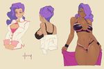  alternate_color alternate_hairstyle back bare_shoulders bikini black_bra blue_eyes bra breasts cleavage cleavage_cutout collage covered_nipples dark_skin doxy earrings eyeshadow hair_over_one_eye hair_up highleg highleg_bikini highleg_swimsuit jacket jewelry large_breasts lipstick long_hair makeup my_little_pony my_little_pony_friendship_is_magic no_legs off_shoulder personification purple_hair purple_lipstick purple_sarong rarity sarong sarong_removed shirt sideboob signature simple_background slender_waist strap_gap swimsuit thigh_gap thighs underwear undressing 
