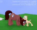  anatomically_correct anatomically_correct_pussy animal_genitalia birth birthing blue_eyes brown_fur brown_hair commission cub cutie_mark duo equine equine_pussy evensong female feral flower flower_in_hair foaling friendship_is_magic fur grass hair horse male mammal my_little_pony original_character outside pony pregnant presenting pussy raindancer raindrop smudge_proof sweat teats young 