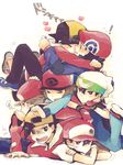  6+boys 7boys character_request gold_(pokemon) heart kouki_(pokemon) male male_focus multiple_boys pokemon red_(pokemon) touya_(pokemon) yuuki_(pokemon) 